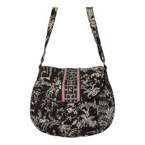 VERA BRADLEY Shoulder Bag Imperial Toile Brown & Pink Oriental Design